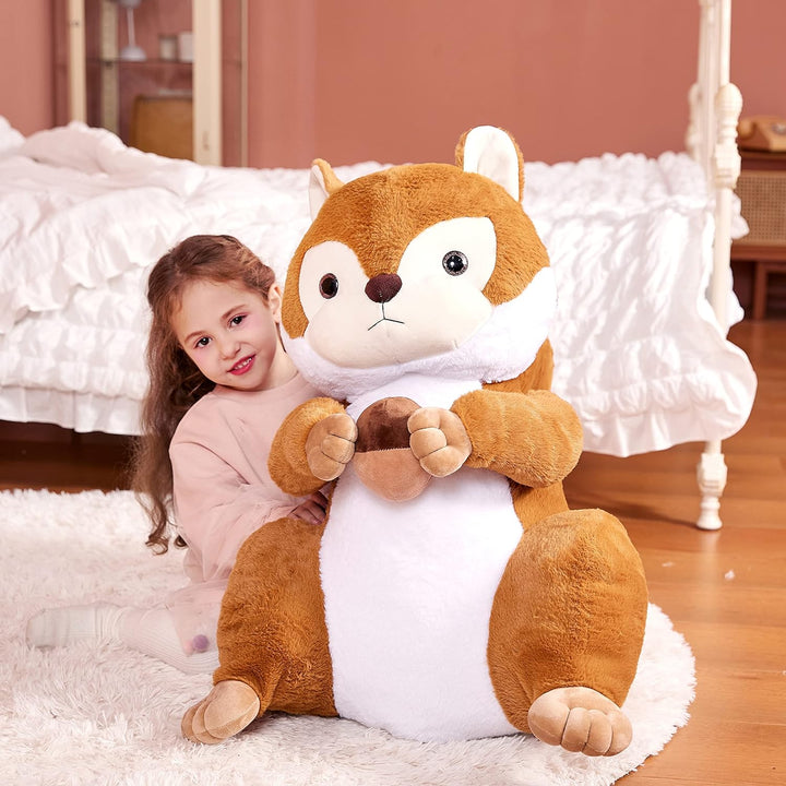 IKASA Gross Eichhörnchen Kuscheltier Riesen Stofftier,60cm Gross Plüschtier Riesige Plüsch Spielzeug