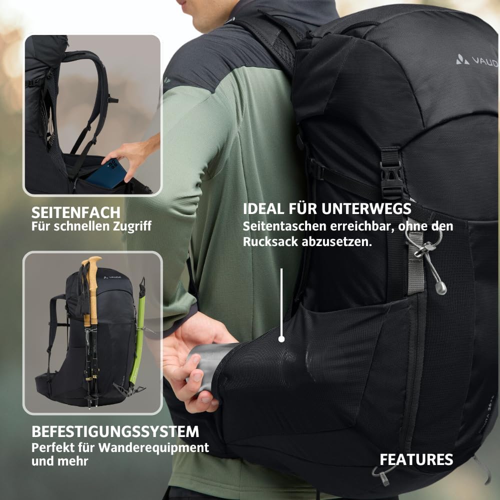 VAUDE Brenta 36+6 – Wanderrucksack fu?r Damen & Herren 42 Liter, Aeroflex 3D Belu?ftung & ErgoShape-