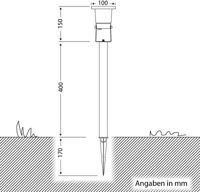 ledscom.de LED Strahler DUK schwarz Erdspiess, Outdoor inkl. GU10 Lampe 4,888W je 450lm 100° weiss,