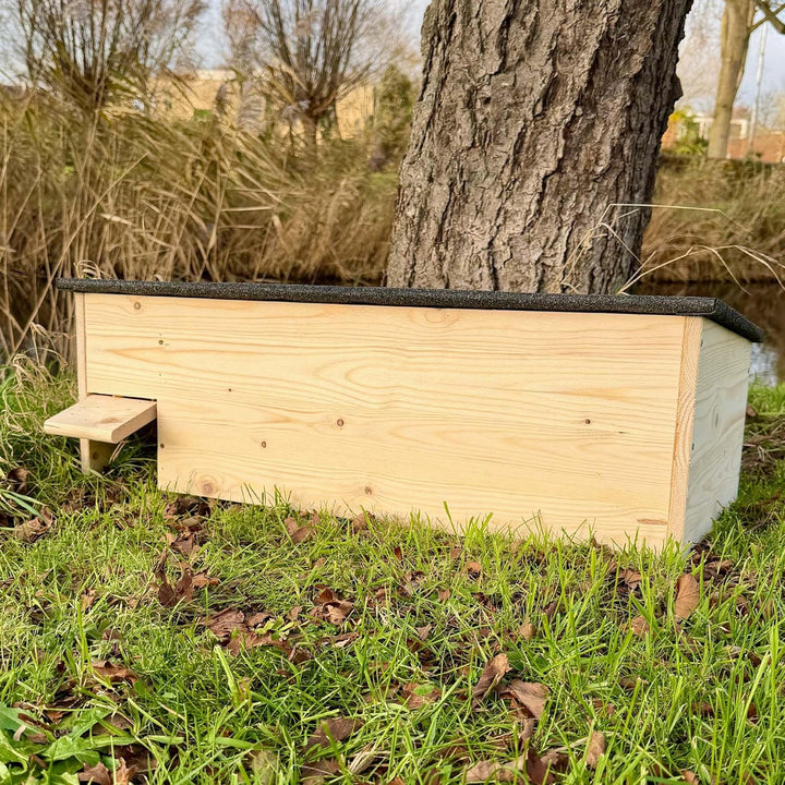 GARTENETAGE XXL Igelhaus mit Rattenklappe aus zertifiziertem Holz – wetterfestes Igel Schutzhaus mit