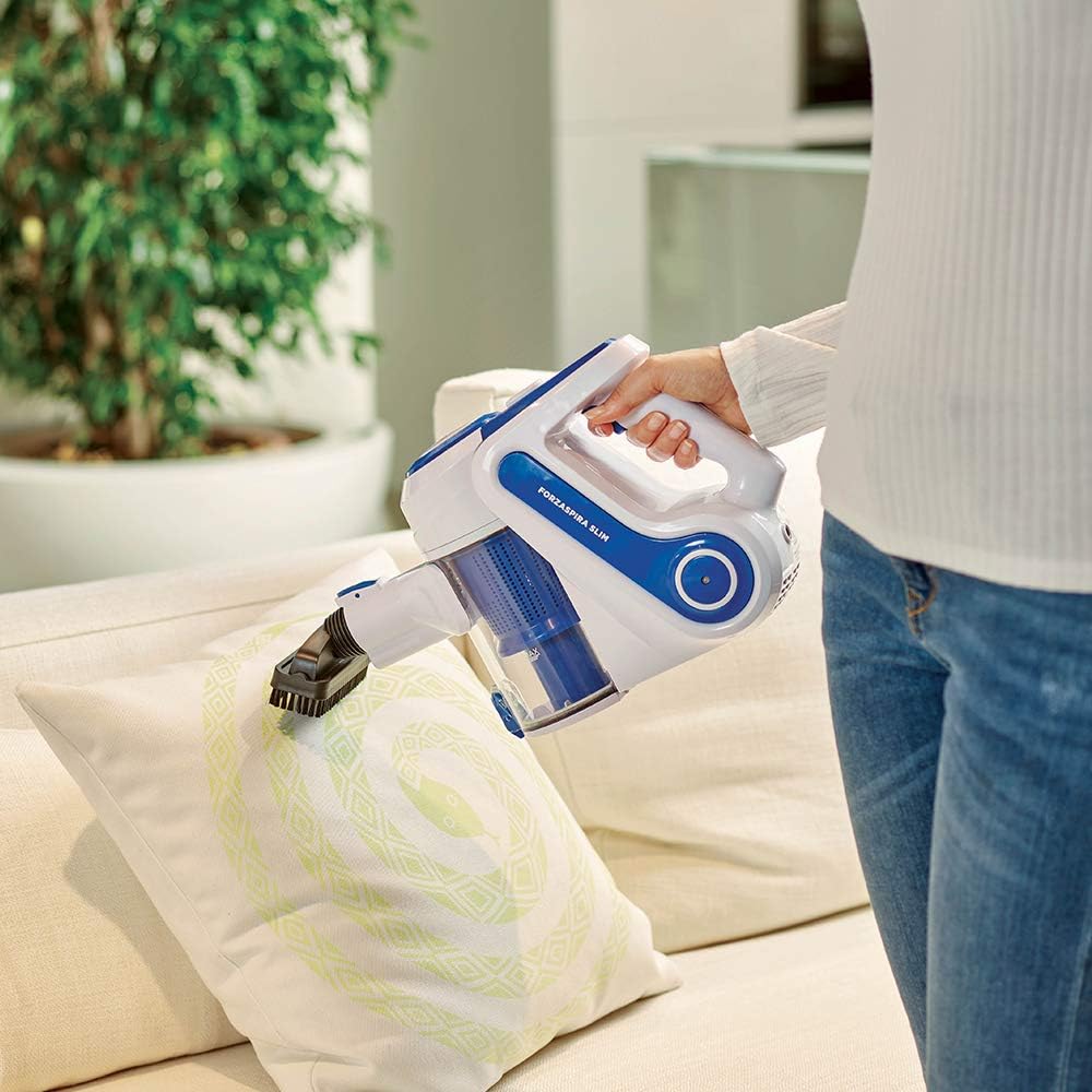 Polti PBEU0116 Forzaspira Slim SR90B Akkustaubsauger, Weiss/Blau