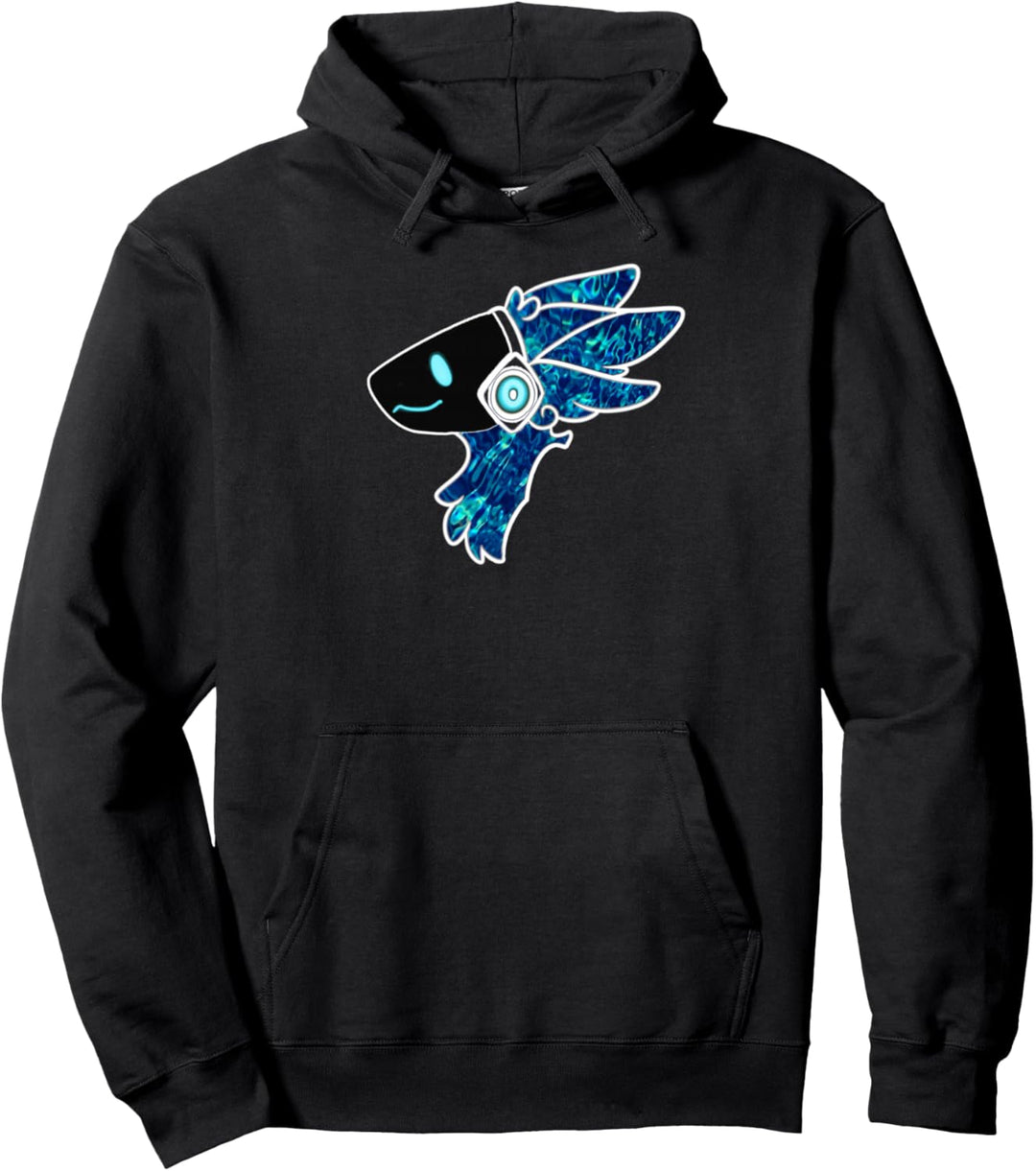 Protogen Fursuit pelziger Fursona-Kopf, blaues Muster Pullover Hoodie