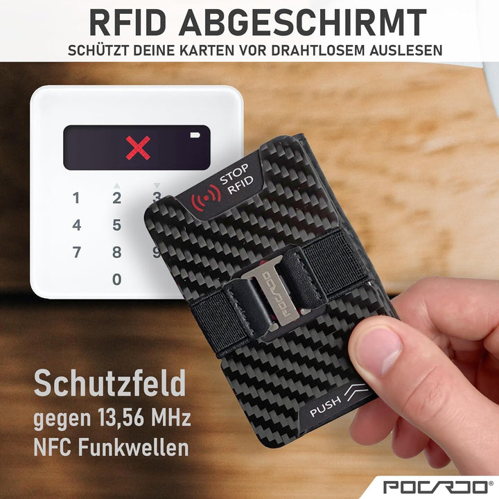 POCARDO Slim Wallet | Kleine Geldbörse mit Geldscheinfach, Münzfach, Kartenfach und RFID-Schutz | He