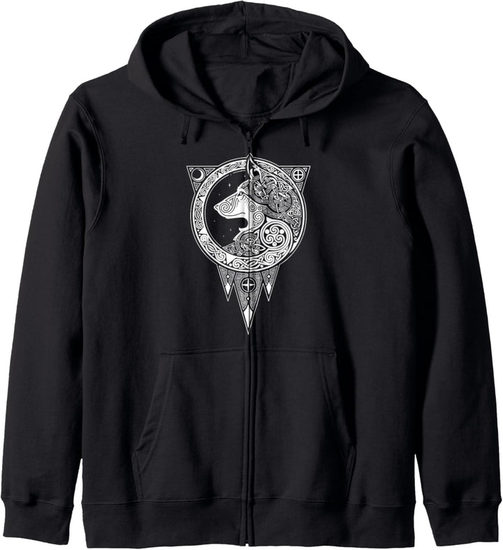 Wikinger Fenriswolf - Fenrir Symbol Nordische Mythologie Kapuzenjacke