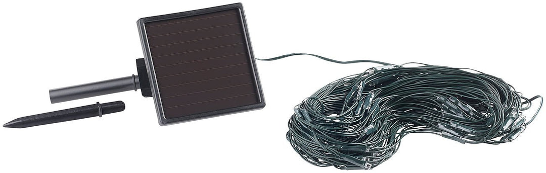 Lunartec Solar Lichtervorhang: Solar-LED-Lichternetz, 144 LEDs, weiss, 2 x 2 m, IP44 (Lichtervorhang