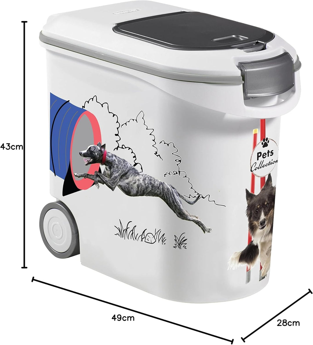 Curver Futterbehälter für Hunde – 35 l/12 kg – Pets Collection – luftdichte Aufbewahrung gegen Gerüc