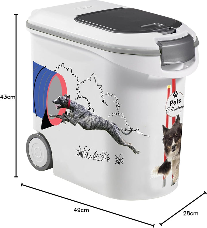 Curver Futterbehälter für Hunde – 35 l/12 kg – Pets Collection – luftdichte Aufbewahrung gegen Gerüc