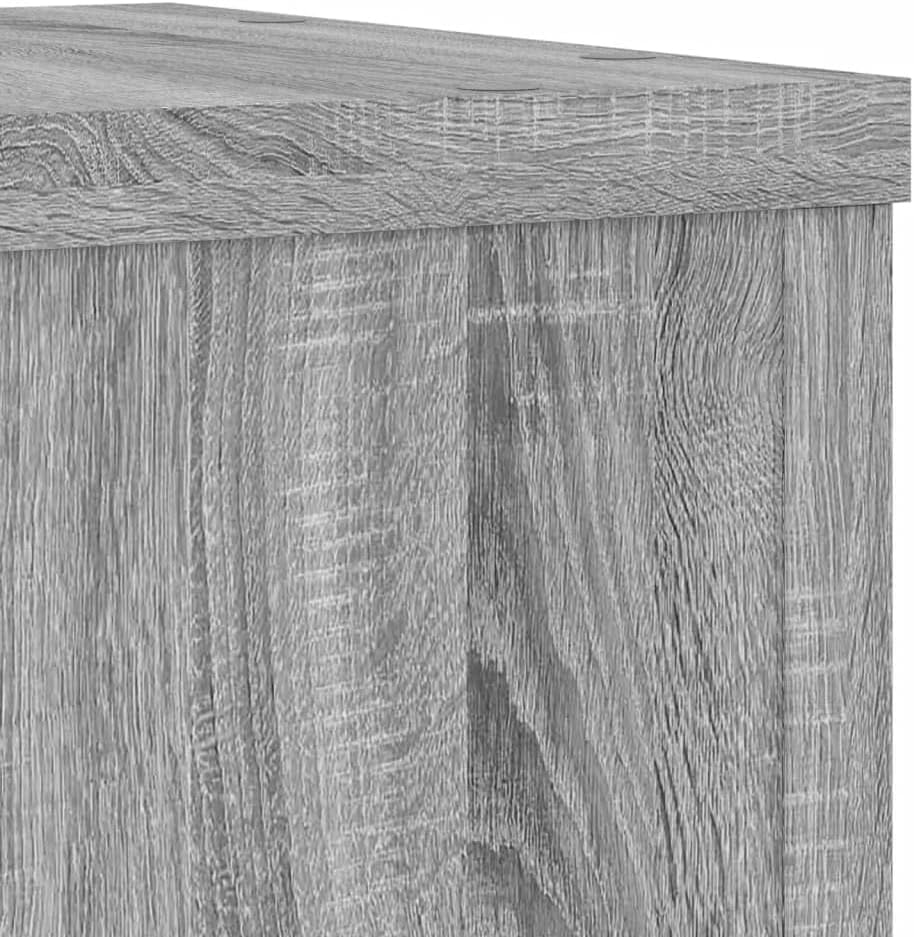 Pflanzenständer, 2 Stück, Holz, Grau, Sonoma, 25 x 25 x 35 cm, hohles Regal, hochfest, kann mit Sand