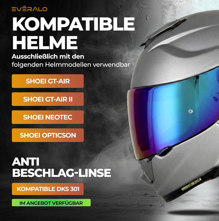 kompatibel mit Visier Shoei Gt Air - Gt Air 2 - Neotec - Opticson - Cns 1 (Iridium Chrom), Iridium C