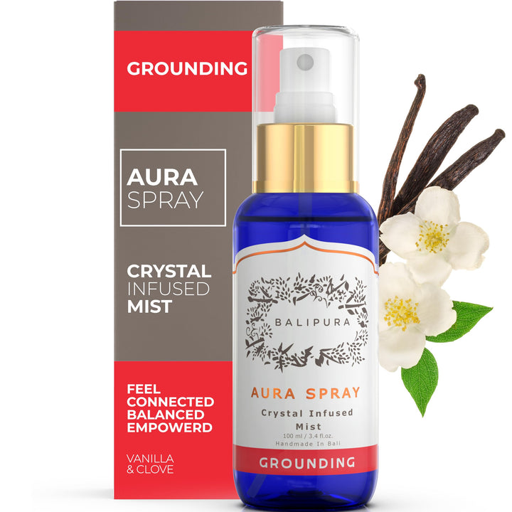 BALIPURA - "Grounding Reinigendes, Heilendes Aura Spray - Natürlich Angereicherte Aura - Kristalle U