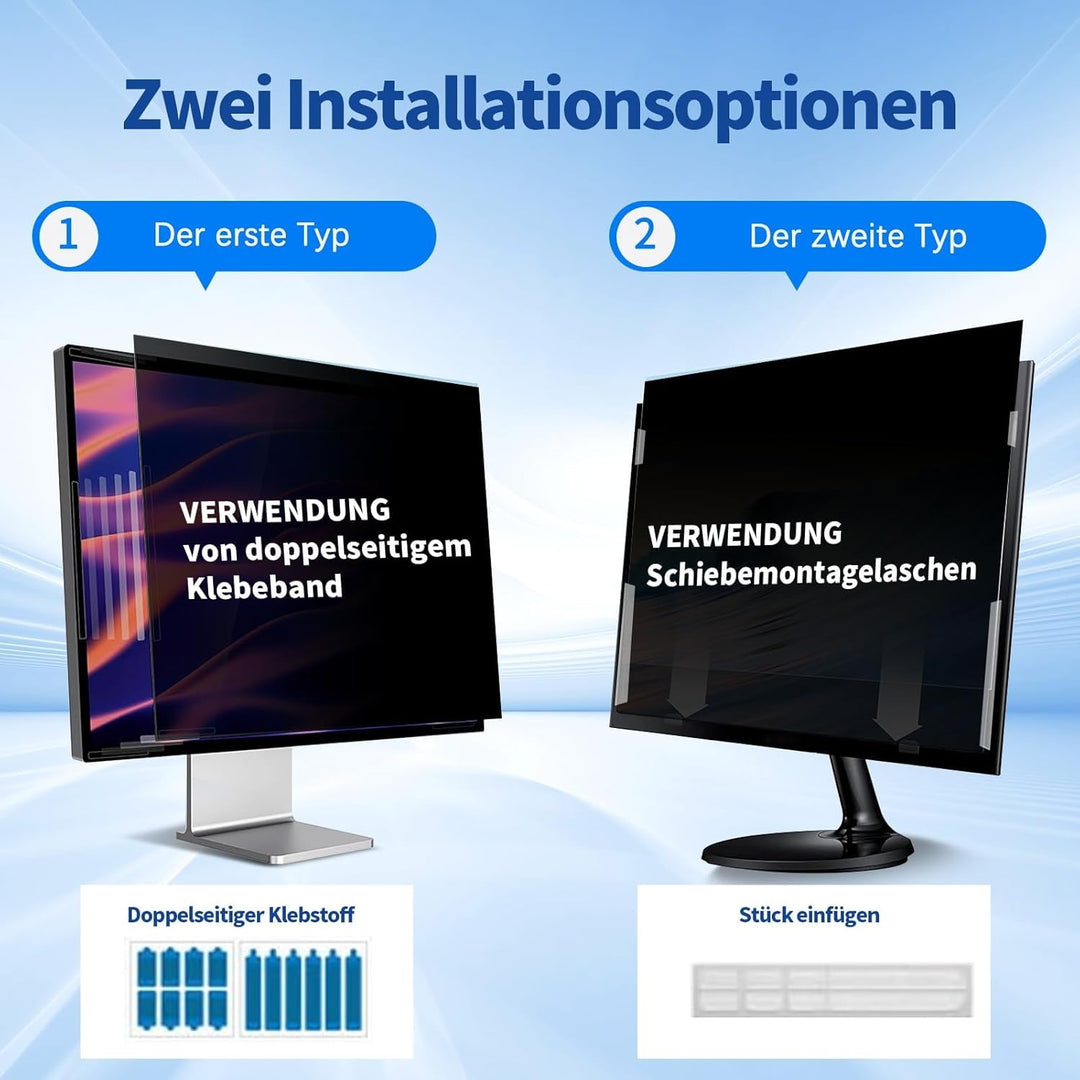 24 Zoll Sichtschutzfilter kompatibel mit 16:9 Breitbild-Display - Monitor,Desktop-PC,Computer, Anti-