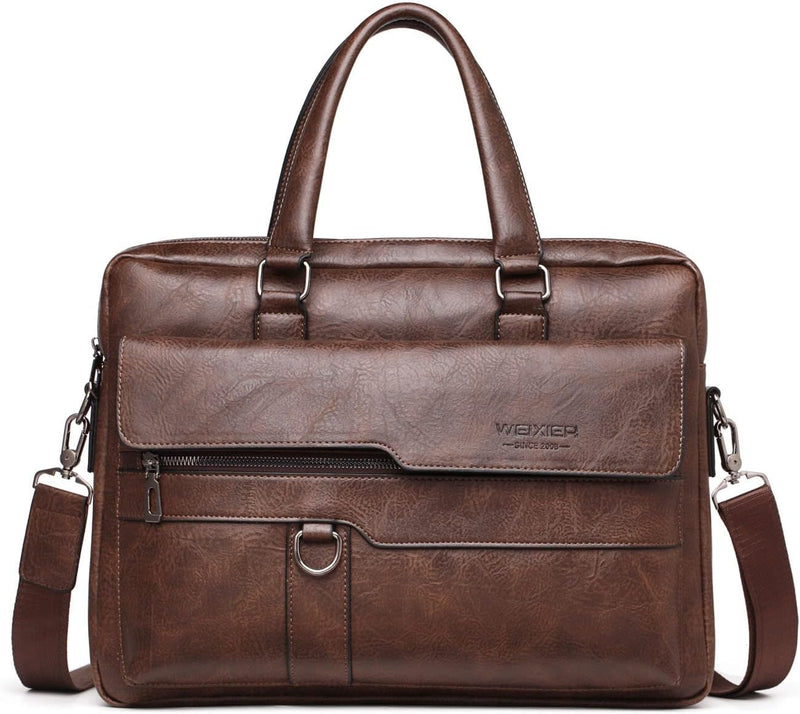 FANDARE Herren Laptop Handtasche Business Aktentasche PU Leder Arbeitstasche Umhängetasche Henkeltas