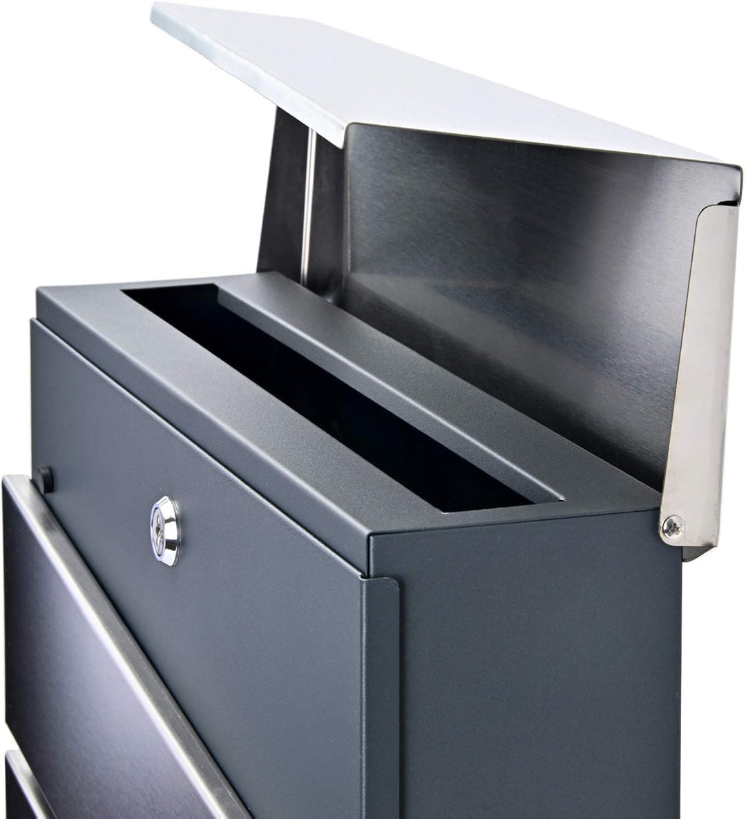 Verda Briefkasten mit Zeitungsfach, 2X Schlüssel, 37 x 37 x 11cm, personalisiert, UV-Farbe, Edelstah