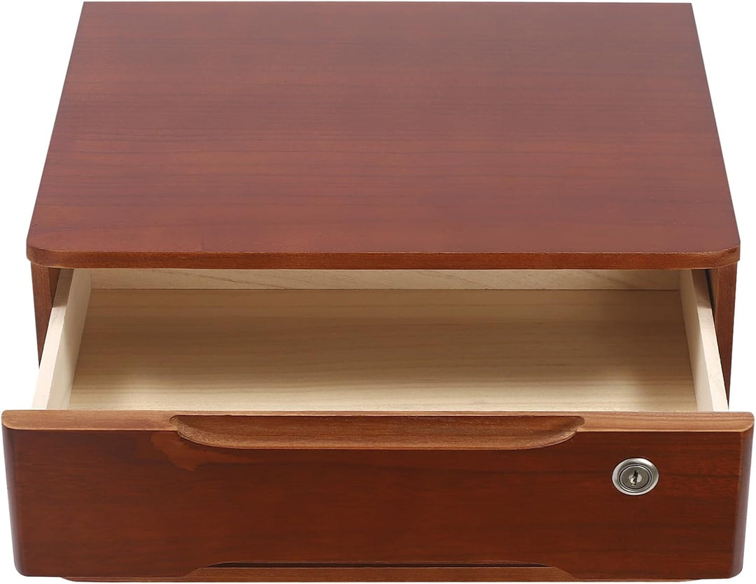 Schubladenbox Schreibtisch, Box Abschliessbar 5kg Tungholz Mit 5-Stufiger Organizer Schlüssel Anti-R