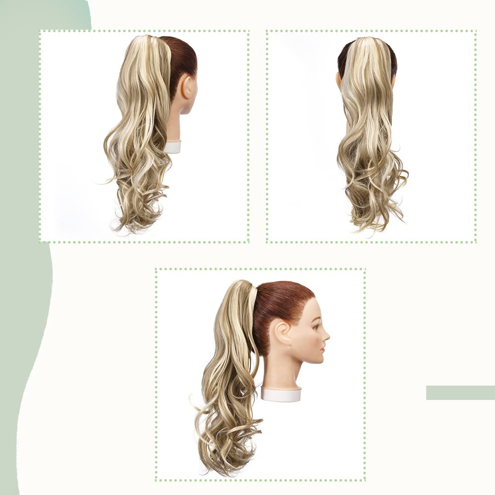 SEGO 45cm Pferdeschwanz Haarverlängerung Ponytail Haarteil Zopf Clip in Extensions Voluminös Claw on