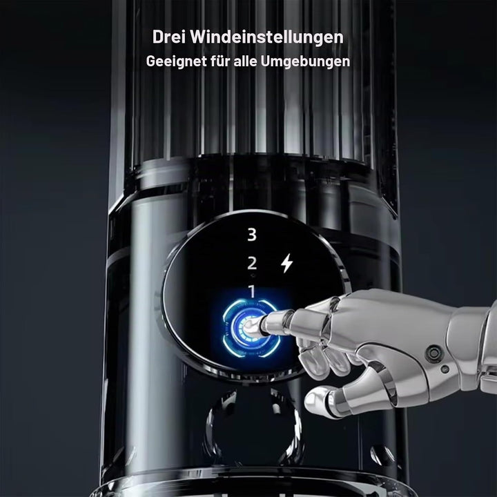 Tischventilator, 3 Geschwindigkeiten Einstellbar, Leiser, über USB Wiederaufladbarer, Blattloser Tur