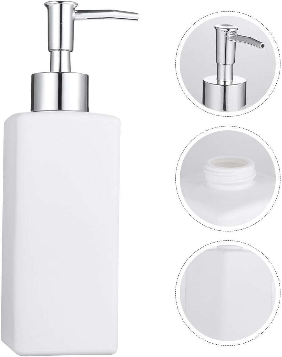 MAGICLULU Nachfüllbare Lotionflasche Praktischer Shampoo Spender aus Glas und Kunststoff 350ml mit P