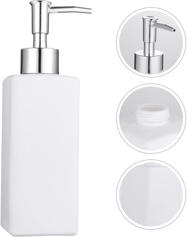 MAGICLULU Nachfüllbare Lotionflasche Praktischer Shampoo Spender aus Glas und Kunststoff 350ml mit P