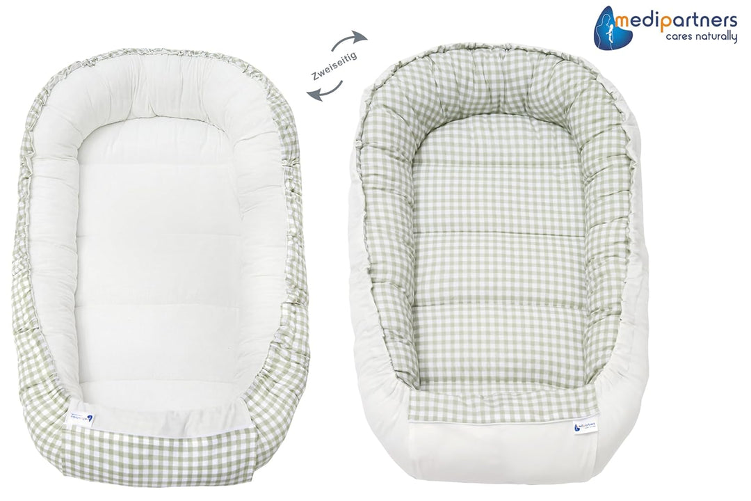 Medi Partners Babynest Nestchen Baby Set für Neugeborene - 100x60x15 Kuschelnest 5 teilig tragbar Ne