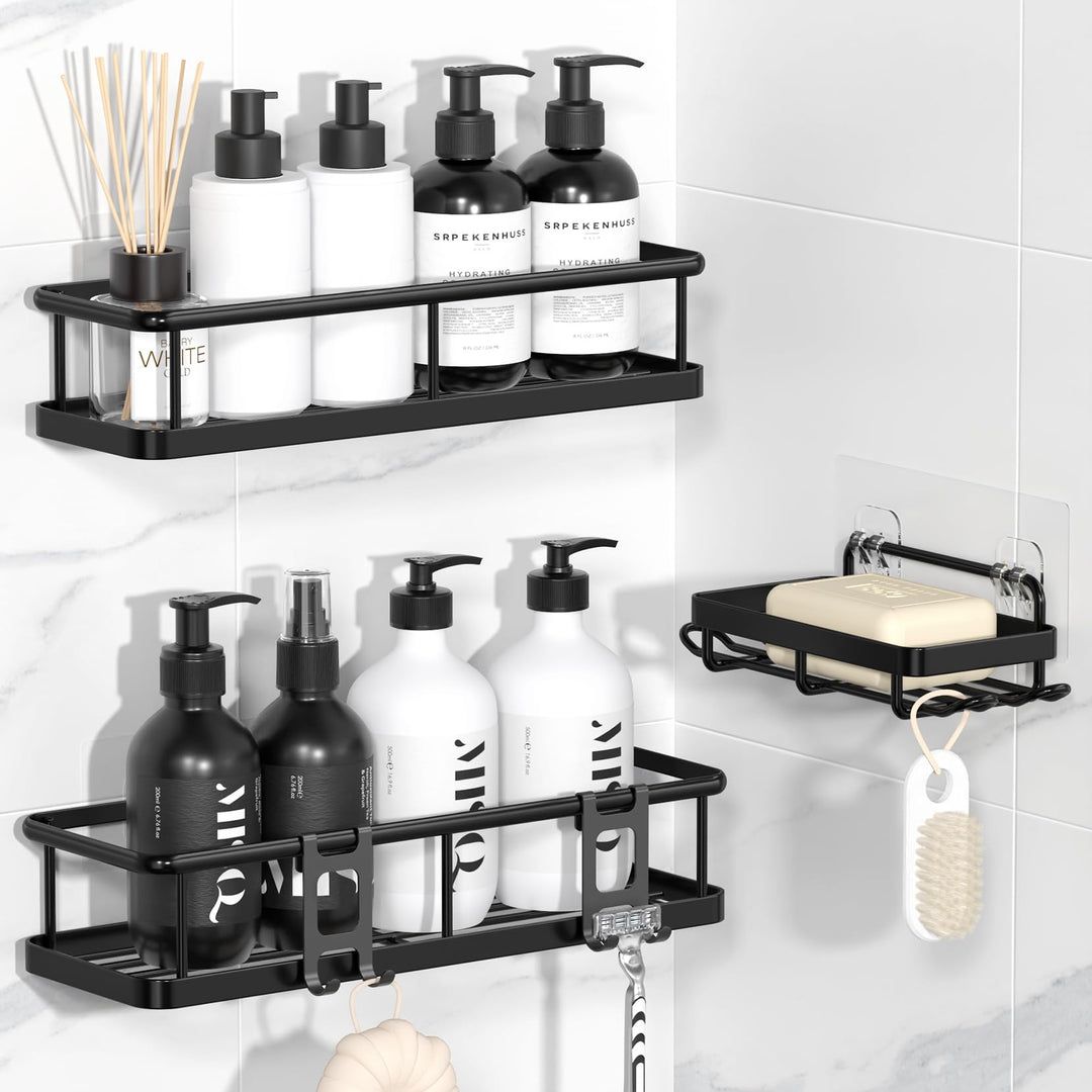 YASONIC Duschablage ohne Bohren Badezimmer Organizer, Badregal Duschregal ohne Bohren, Duschhalterun
