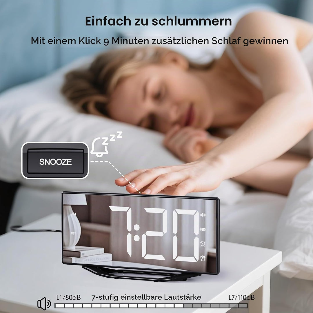 Wecker Laut für Tiefschläfer mit Bettshaker, Doppel Vibrationswecker, 8.7&