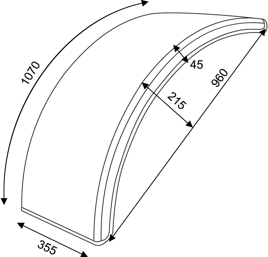 Domar Set aus Zwei Kotflügeln für Landmaschinen 16-24" T10120 Radkästen 960/355 mm