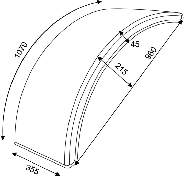 Domar Set aus Zwei Kotflügeln für Landmaschinen 16-24" T10120 Radkästen 960/355 mm