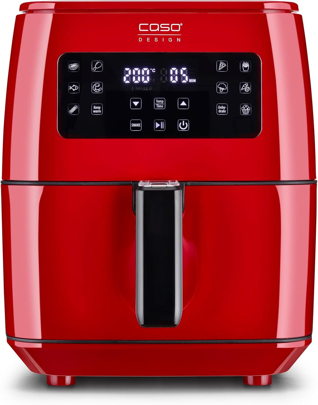 CASO AF 600 XL Red - grosse Heissluftfritteuse mit 6L Korbvolumen, 12 Automatik-Programme, Sensor-To