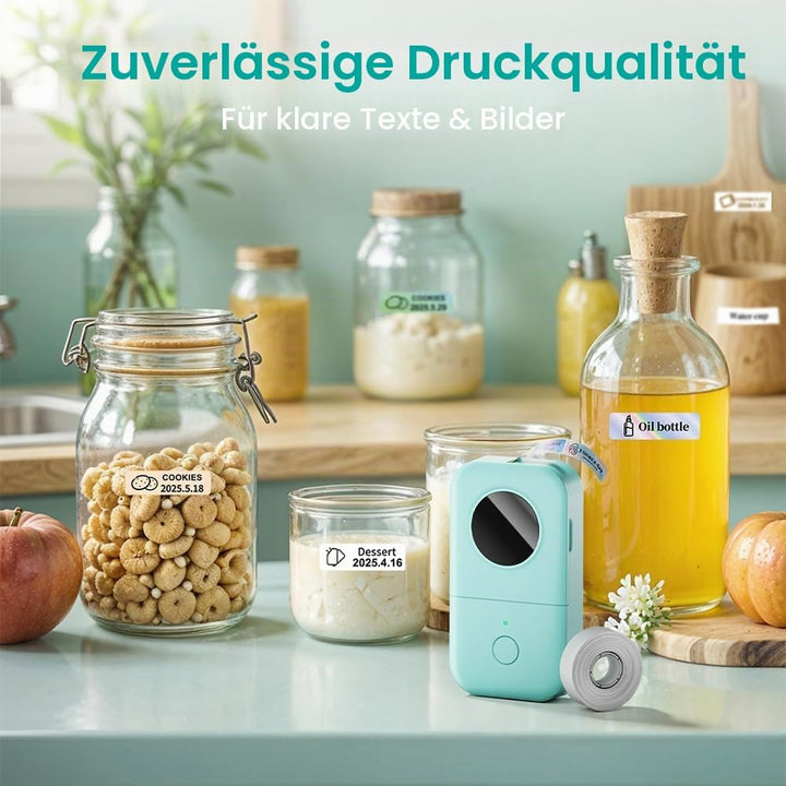 Phomemo D30 Etikettendrucker, Mini Bluetooth Etikettiergerät Tragbarer beschriftungsgerät Selbstkleb