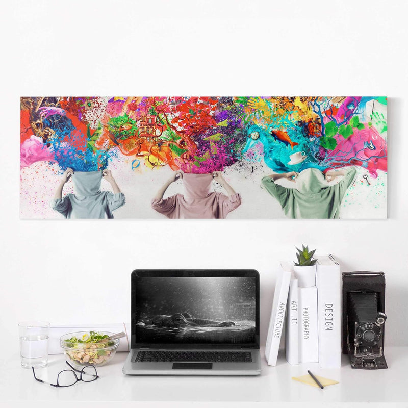 Bilderwelten Top 8 Leinwandbilder - Panorama, 50 x 150cm, Grunge Flower 50cm x 150cm Grunge Flower,