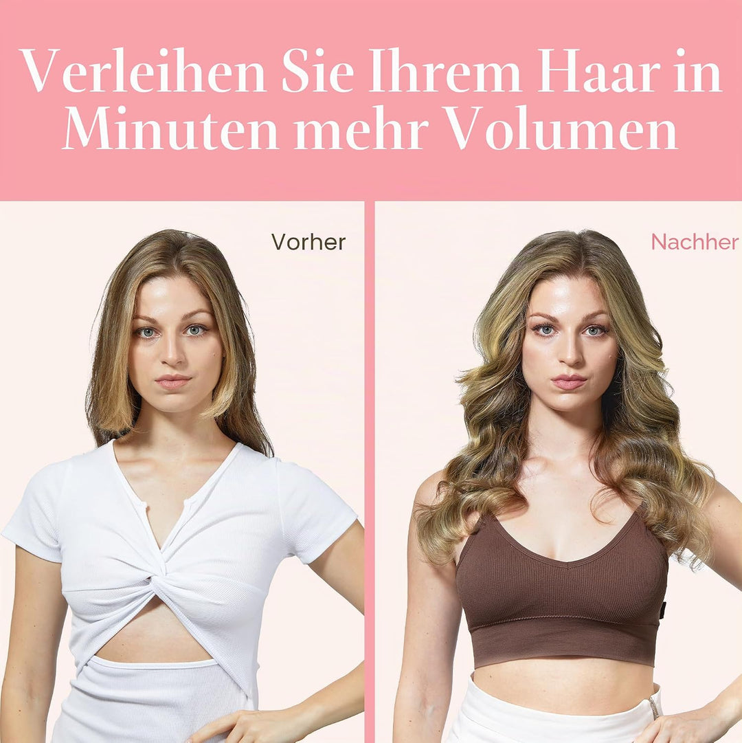 GOO GOO Clip in Extensions Echthaar, Echthaar Extensions Clip, 40cm 120g 7pcs, Clip In Haarverlänger