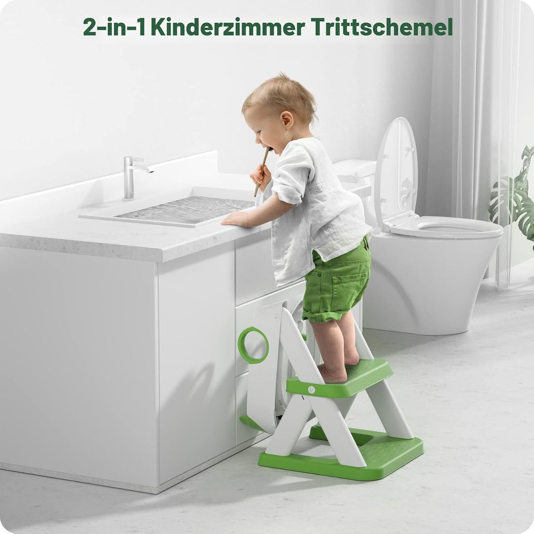 Toilettenleiter für Kinder, Upgraded Kindertoilette für Jungen und Mädchen, 2 in 1 Kind Toilettensit