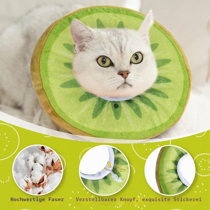 ANWA Verstellbares Katzen-Kegelhalsband, weich, niedliches Katzenhalsband, Katzenkegel nach Operatio