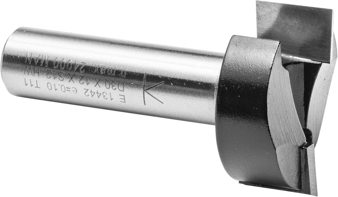 ENT 13442 Planfräser HW, Schaft (S) 12 mm, Durchmesser (D) 30 mm, NL 12 mm, SL 40 mm, GL 52 mm SL=30