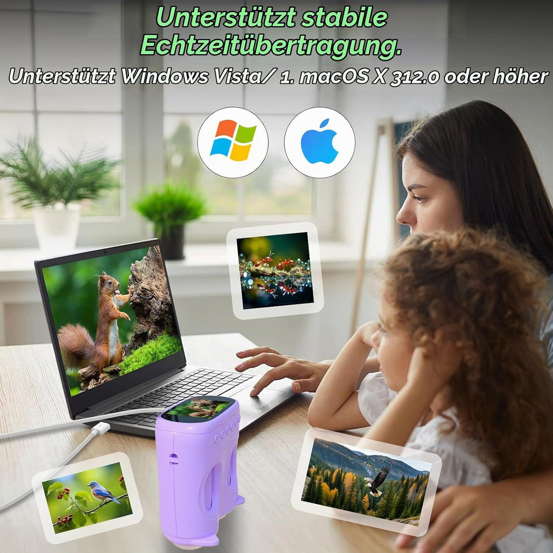 Digitales Mikroskop für Kinder, 2-in-1 1000X Tragbares Mikroskop &amp; 10X Fernglas für Kinder mit Foto
