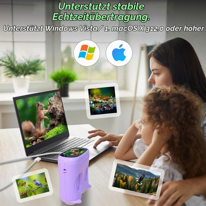 Digitales Mikroskop für Kinder, 2-in-1 1000X Tragbares Mikroskop &amp; 10X Fernglas für Kinder mit Foto