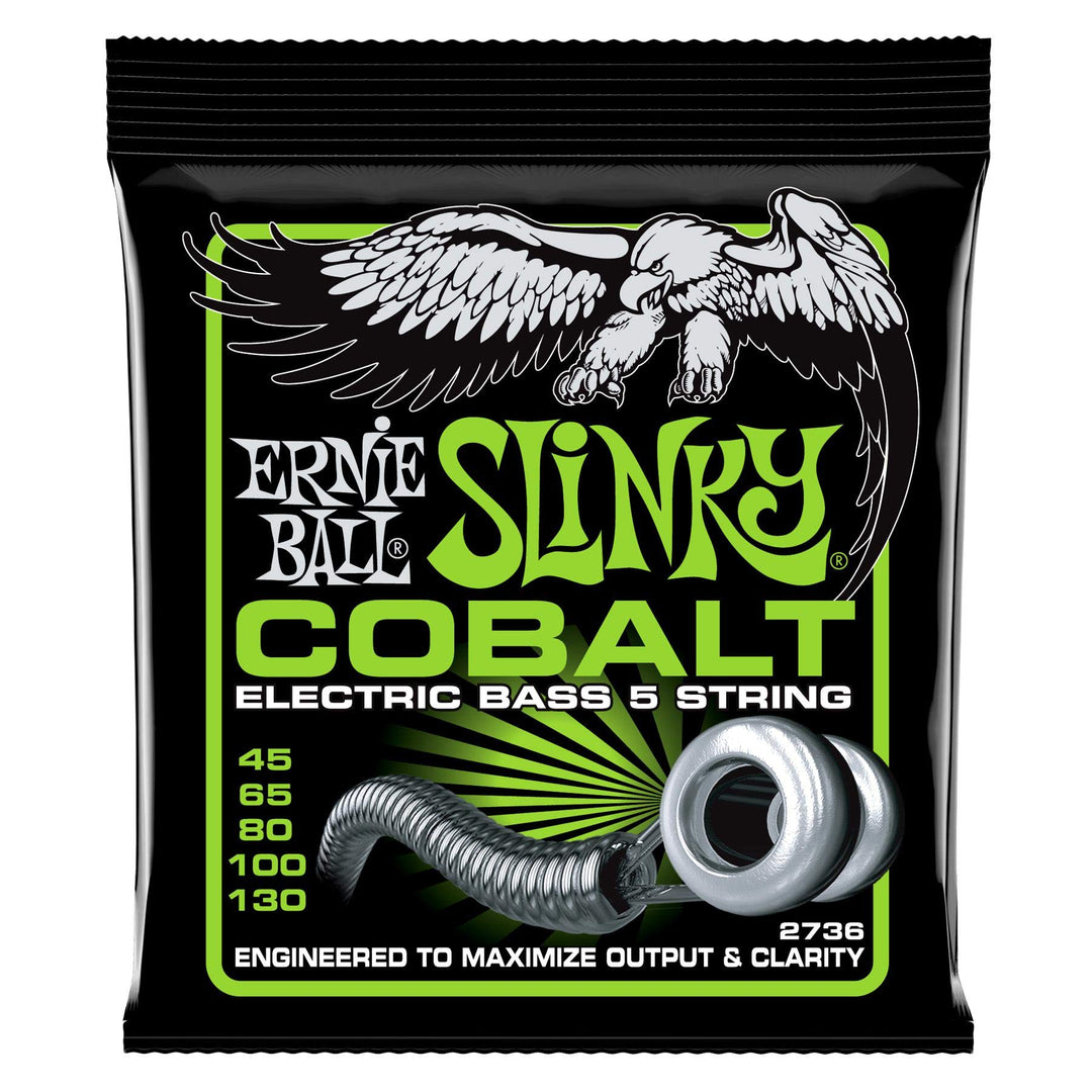 Ernie Ball Slinky Cobalt E-Bass-Saiten, für 5-Saiter, Stärke 45–130