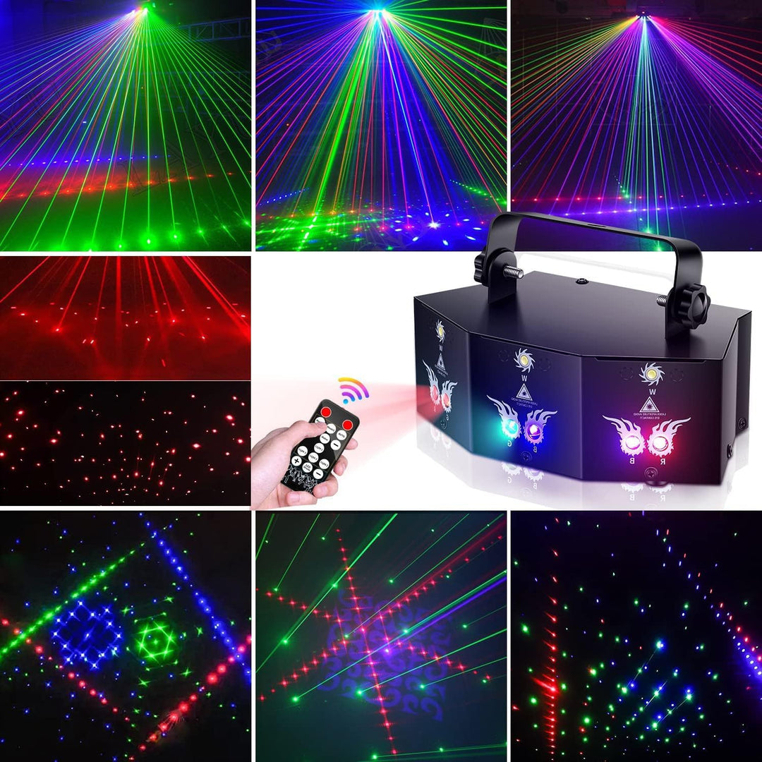 Discolicht Partylicht,DMX 9 Lens LED RGB Bühne Licht Stroboskop Beleuchtung Effekt Dj Projektor mit