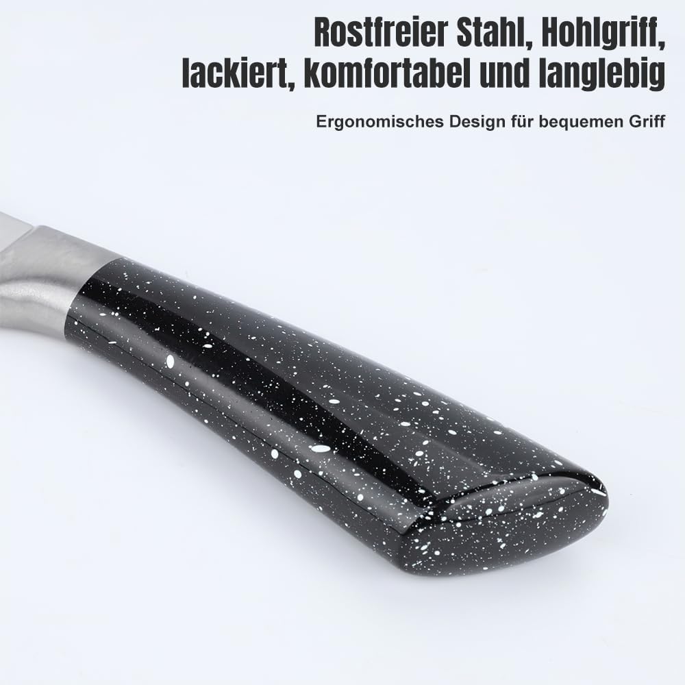 6-Piece Knife Set, Kitchen Knife Set with Knife Block - Stainless Steel Knife, with Ergonomic Handle