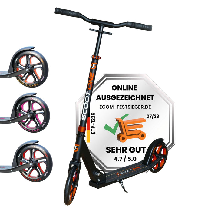 Scoot One Aluminium Scooter S 1 / S 2 – höhenverstellbarer Aluminiumroller Scooter Roller ABEC 7 Ora