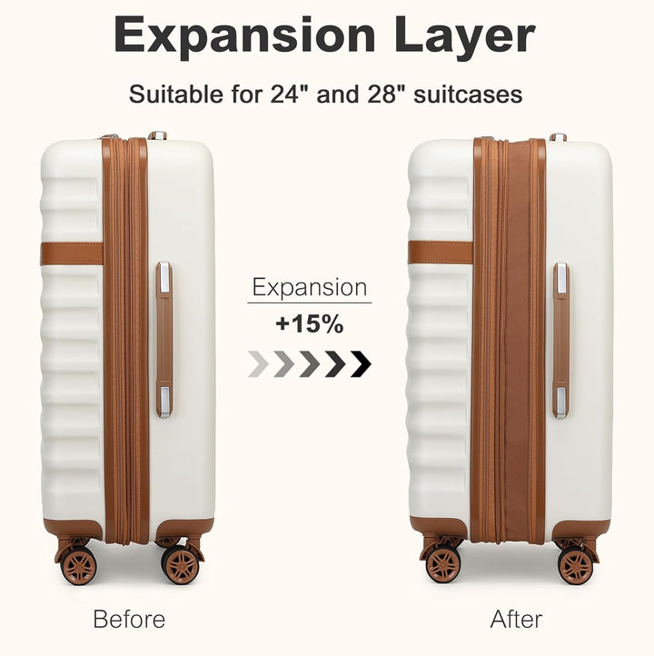 KONO Koffer Trolley Gross Koffer Reisekoffer von ABS+PC Hartschalenkoffer mit 4 Rollen TSA Schloss (