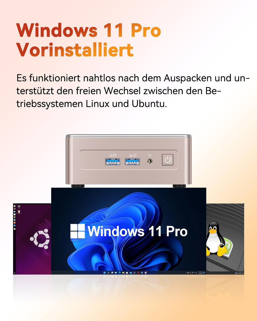 GEEKOM NUC Mini PC A 5, AMD Ryzen 7 5800H (bis zu 4.4GHz) Desktop PC, Mini Computer, 16 GB DDR4 512G