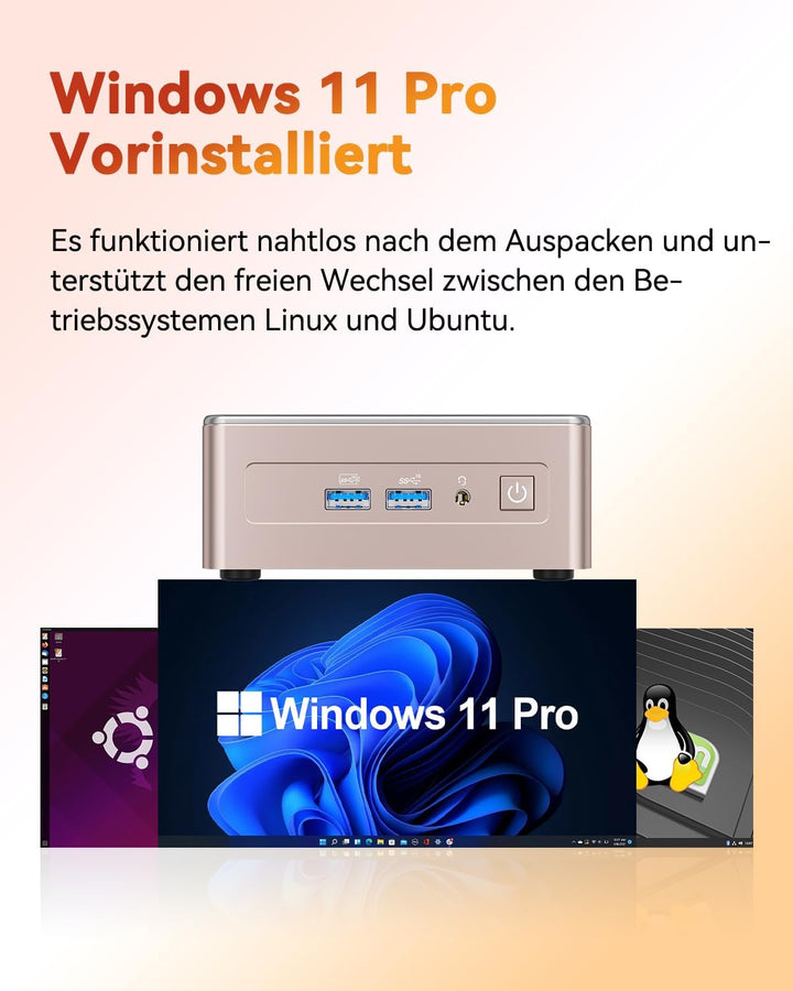 GEEKOM NUC Mini PC A 5, AMD Ryzen 7 5800H (bis zu 4.4GHz) Desktop PC, Mini Computer, 16 GB DDR4 512G