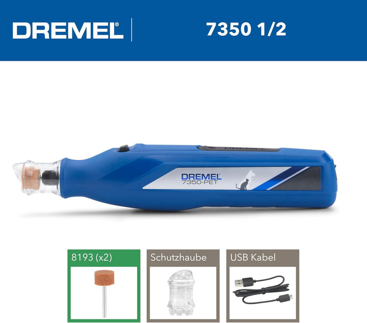 Dremel 7350 PET Krallenpflegese mit 3.6V Akku-Rotationswerkzeug Einfach zu bedienende, leichte Krall