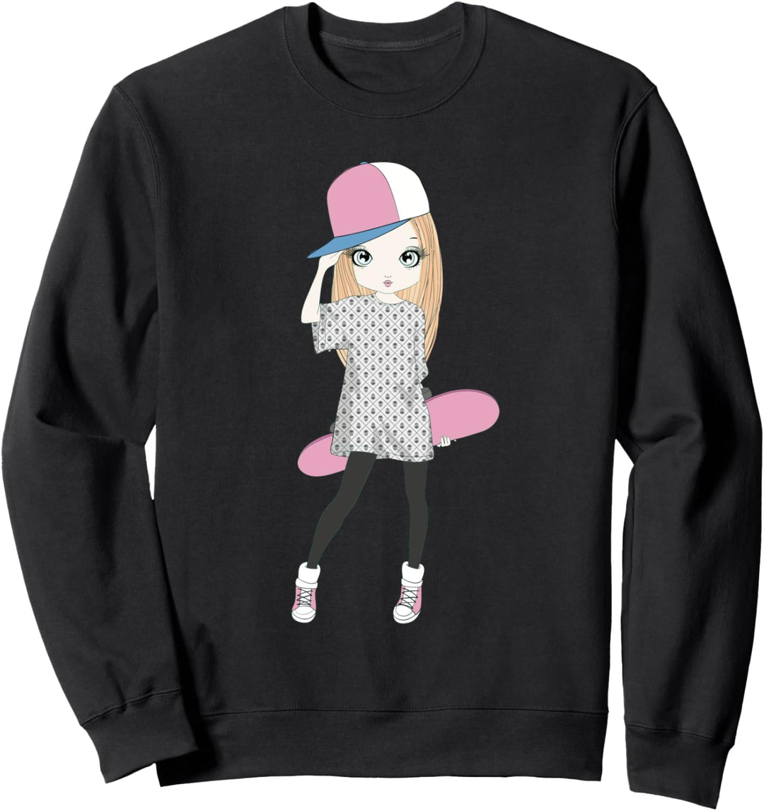 Skateboard Mädchen Skater Skateboarding Do A Kickflip SK8 Sweatshirt