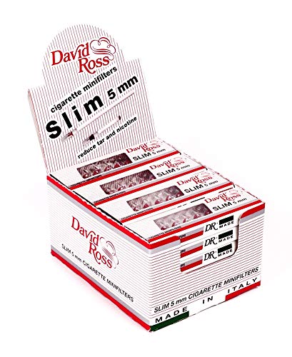 David Ross SLIM Mikrofilter, 5 mm Durchmesser, Schadstoffreduktion 4 Boxen (96 Packungen)