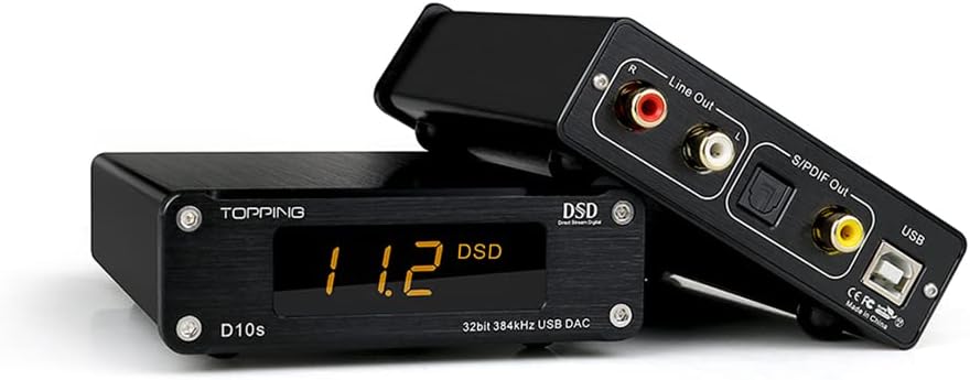 TOPPING D10s HiFi DAC USB Decoder HiFi XMOS XU208 ES9038Q2M DAC Optisch Koaxial DSD256 384kHz Audio