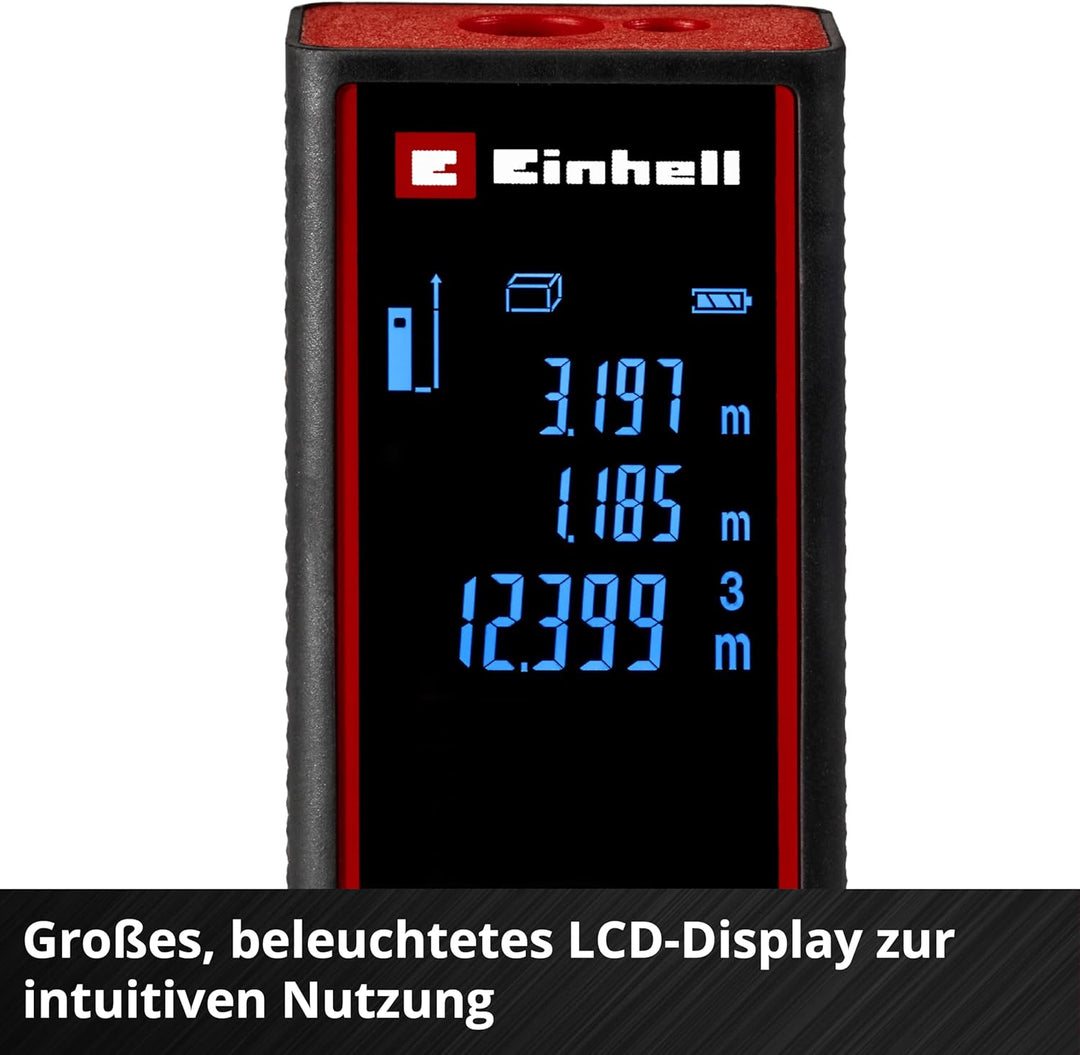 Einhell Laser Entfernungsmesser TC-LD 60 R (60 m max. Messbereich, Messmodi Distanz, Fläche, Volumen