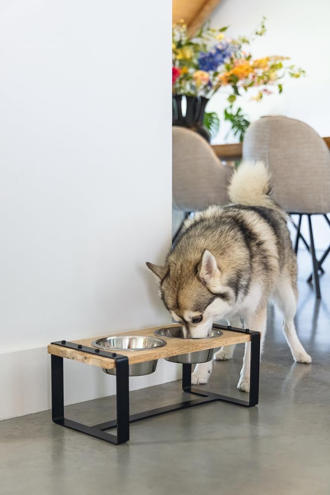 Beeztees K&Bz Hundegeschirr, Holz, Karint, 48 x 22 x 18 cm, 2 x 650 ml, Braun, 2000 g, 48 x 22 x 18