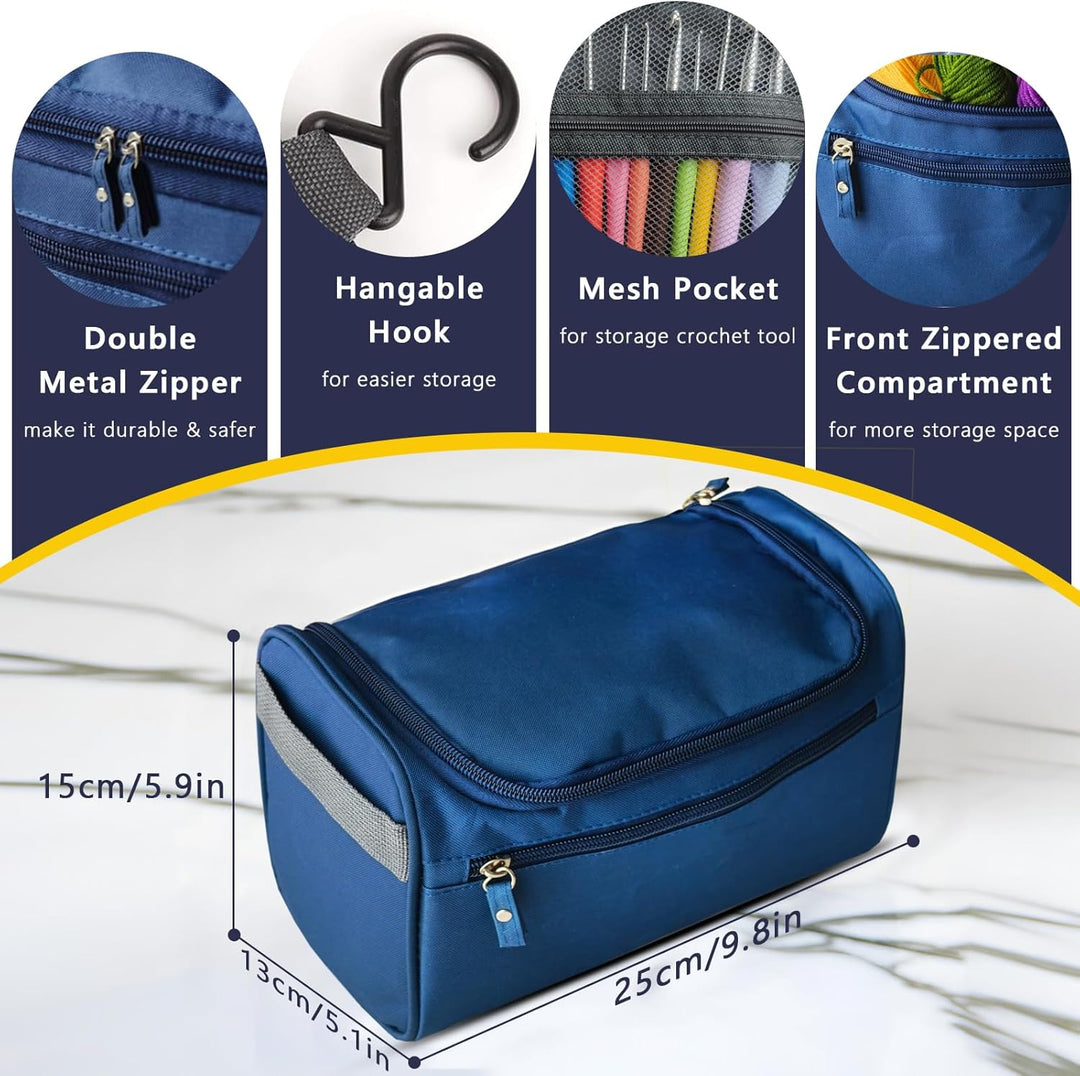 AirBanish Häkelsets für Anfänger und Erwachsene, Häkelnadel-Set mit 12 x 25 g Häkelgarnen, ergonomis